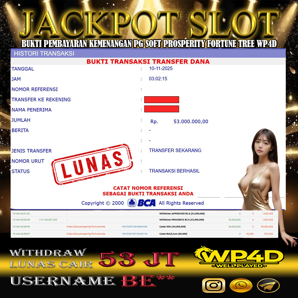 WP4D JACKPOT PG SOFT PROSPERITY FORTUNE TREE Rp.53.000.000,- LUNAS